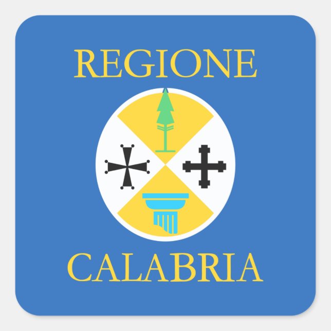Calabria Province Flag Square Sticker (Front)