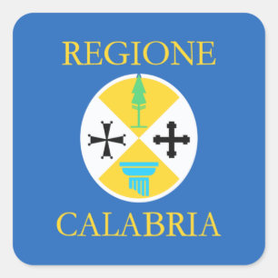 Calabria Province Flag Square Sticker