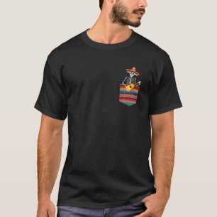 Calaca Blanket Pocket Serape Mexican Funny Cinco D T-Shirt