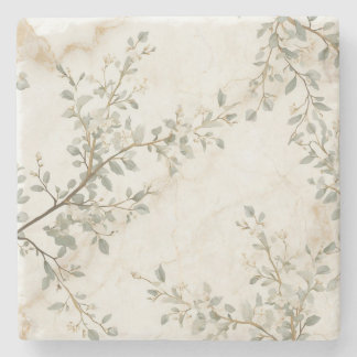 Calacatta Marble & Botanical Coaster