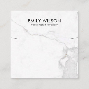 CALACATTA MARBLE TEXTURE NECKLACE BRACELET DISPLAY SQUARE BUSINESS CARD