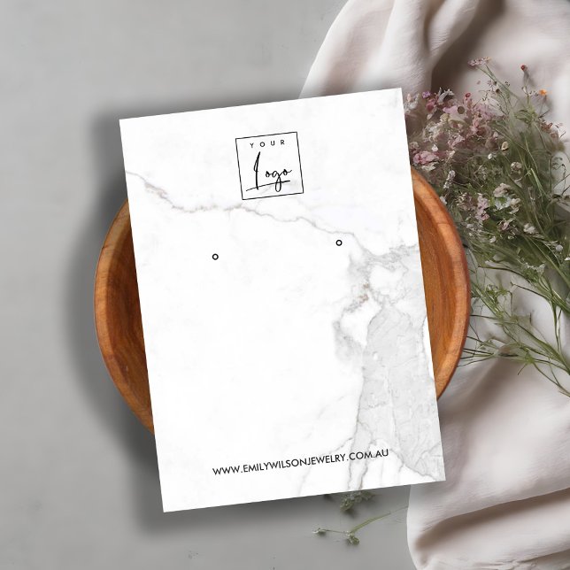 CALACATTA MARBLE TEXTURE STUD EARRING DISPLAY CARD (Creator Uploaded)