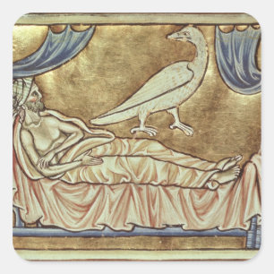 Caladrius bird, reputed to foretell square sticker