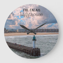 Calais Lighthouse by  water  I Acrylic Wall Clock