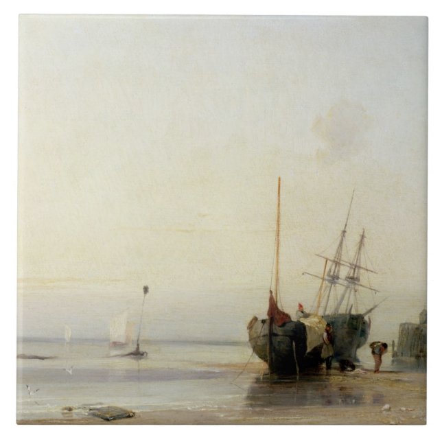 Calais Pier, c.1823-24 (oil on panel) Tile (Front)