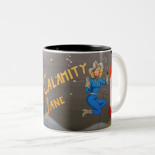 Calamity Jane B-24 Nose Art (Vintage Fuselage) Two-Tone Coffee Mug