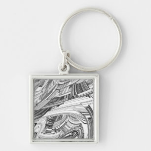 Calamity Storm Center Modern Art Key Ring