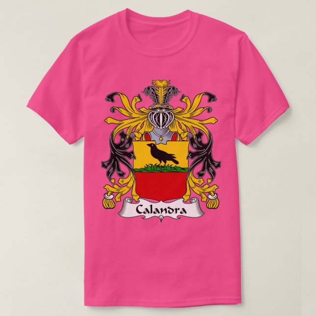 Calandra Coat of Arms Family Crest  T-Shirt (Design Front)