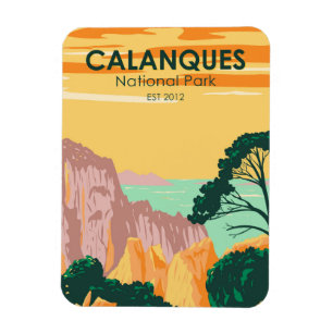 Calanques National Park France Vintage Magnet