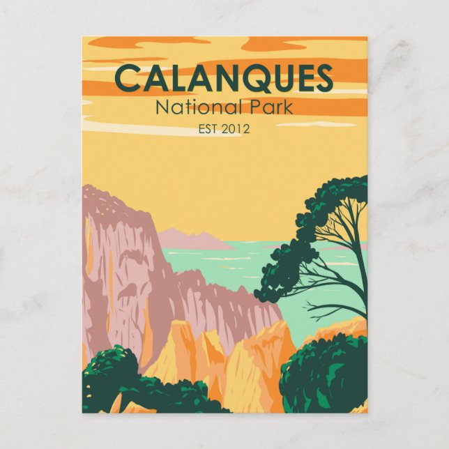 Calanques National Park France Vintage Postcard (Front)