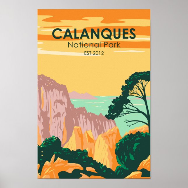 Calanques National Park France Vintage Poster (Front)