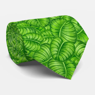 Calathea leaves neck tie