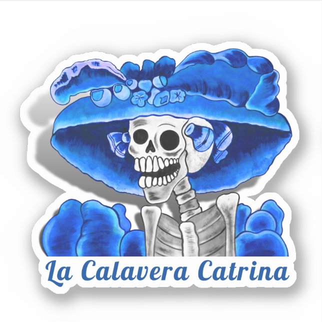 Calavera Blue Dia De Los Muertos (Front)