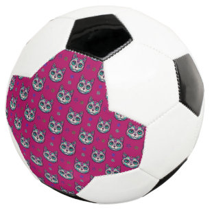 Calavera Cat Art Pattern Football