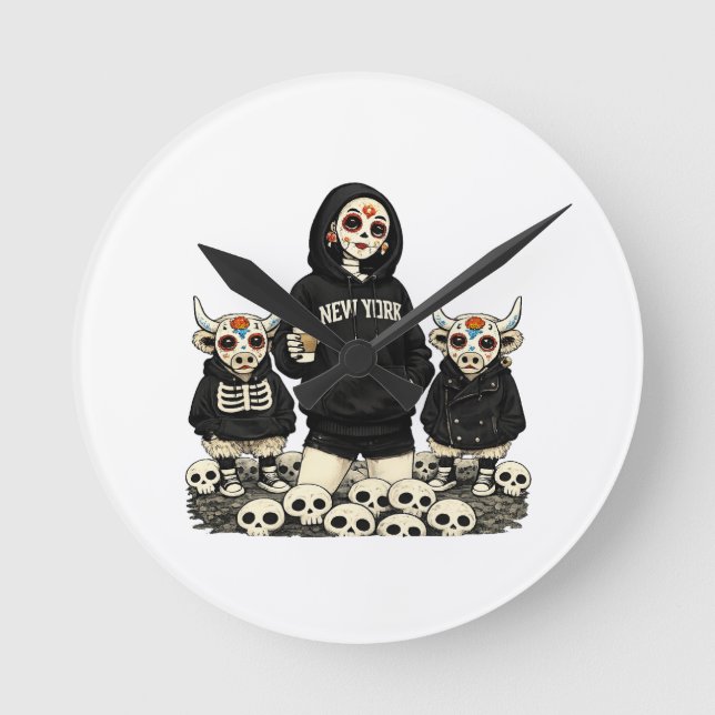 Calavera & Coo Watch Round Clock (Front)