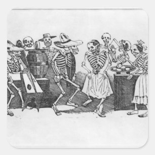 Calavera du jarabe d'outretombe' square sticker