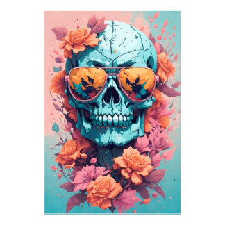 Calavera Floral Colorida Photo Print