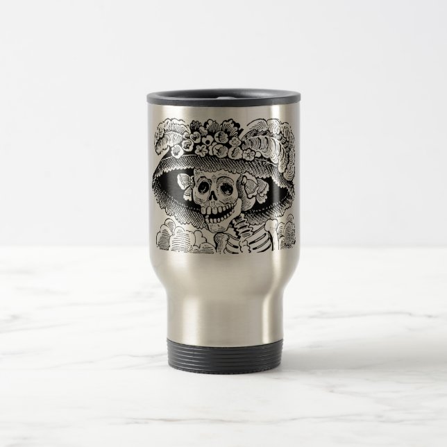 Calavera Garbancera (Catrina) by José Posada Travel Mug (Center)