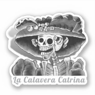 Calavera Grey Dia De Los Muertos