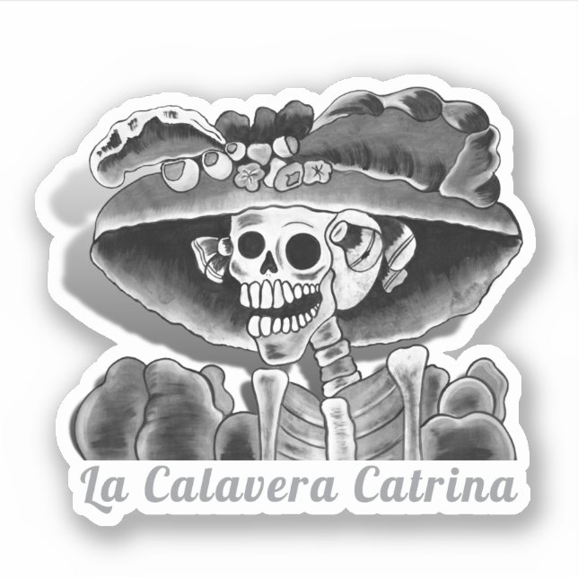 Calavera Grey Dia De Los Muertos (Front)