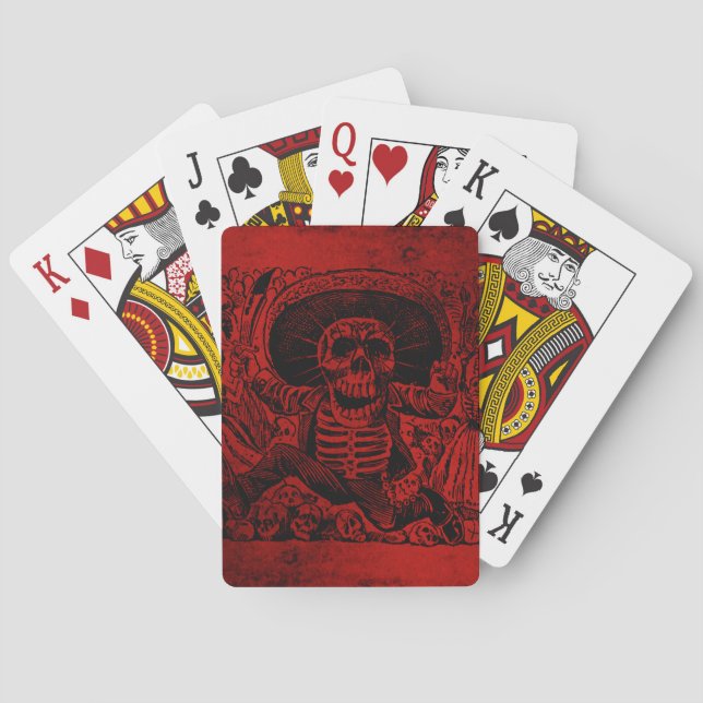 Calavera Oaxaqueña by José Guadalupe Posada Playing Cards (Back)