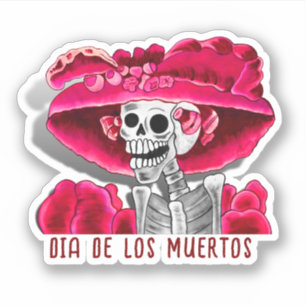 Calavera Red Dia De Los Muertos