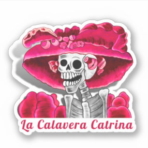 Calavera Red Dia De Los Muertos