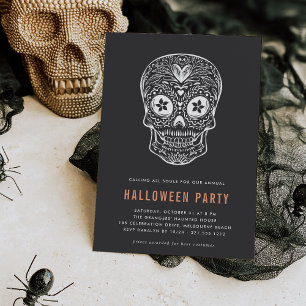 Calavera Skull Halloween Party Invitation