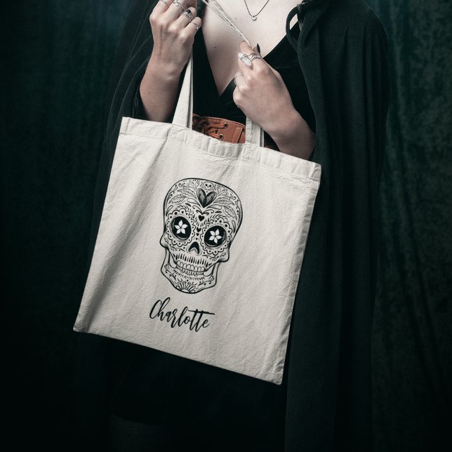 Calavera Skull Personalised Halloween Tote Bag (Creator Uploaded)