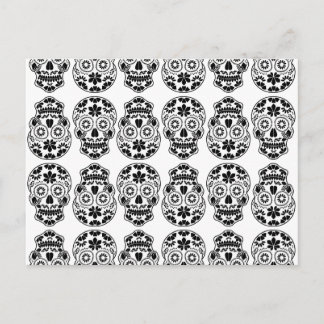 Calavera sugar skull candy_floral mexican calavera postcard