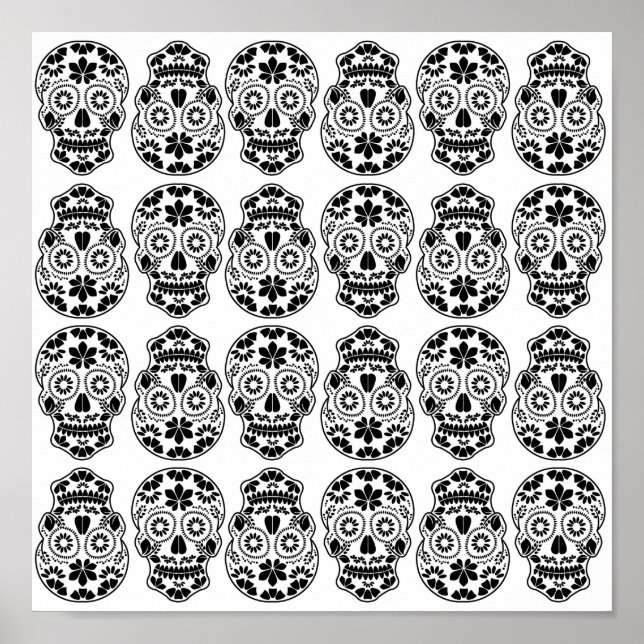 Calavera sugar skull candy_floral mexican calavera poster (Front)