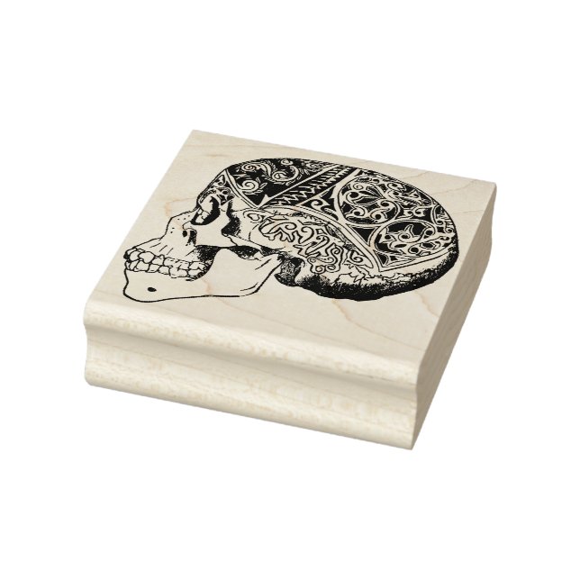 Calavera sugar skull illustration art stamp (Stamp)