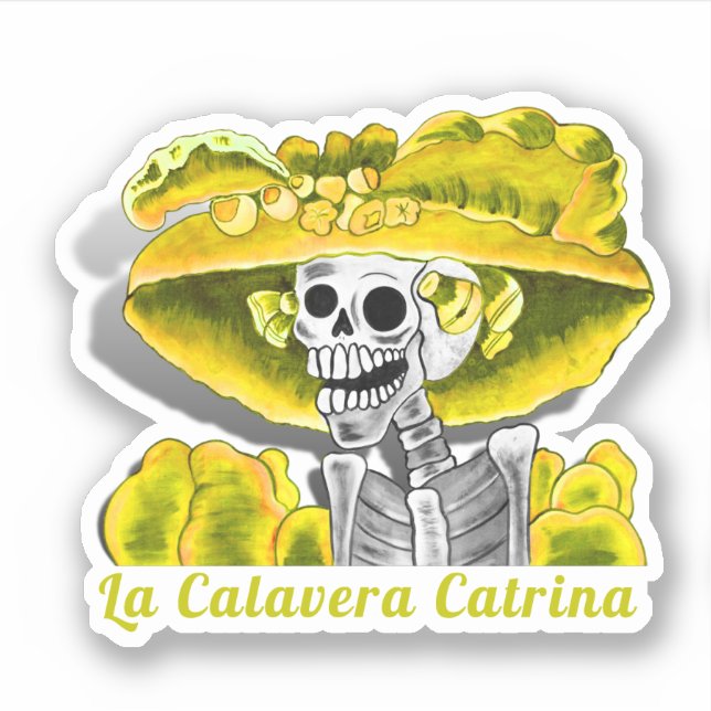 Calavera Yellow Dia De Los Muertos (Front)