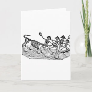 Calaveras at the Running of the Bulls c. 1800's Card