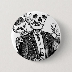 Calaveras from Guadalajara, Mexico 6 Cm Round Badge