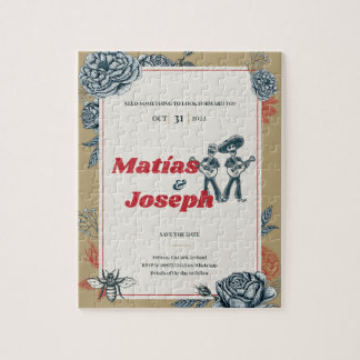 Calaveras (Gay) Wedding Invitation (Colour 4) Jigsaw Puzzle