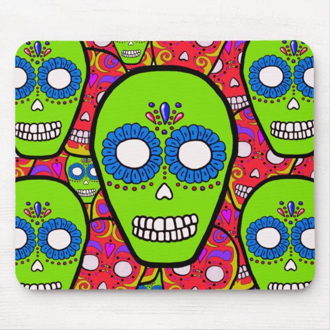 Calaveras Sugar Skulls Mouse Mat (Front)