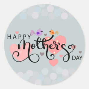 Calcomania celebration "Happy Mother's Day" Classic Round Sticker