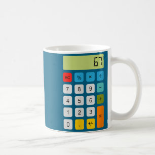Calculator 67 Six Seven Funny Math Meme  Coffee Mug