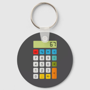 Calculator 67 Six Seven Funny Math Meme Key Ring