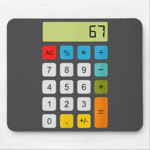 Calculator 67 Six Seven Funny Math Meme  Mouse Mat