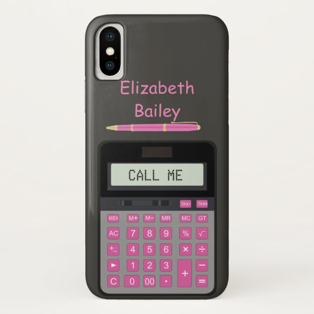 Calculator and Pen Graphic Case-Mate iPhone Case (Back)