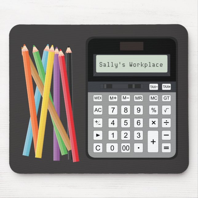 Calculator and Pencils Mouse Pad (Front)