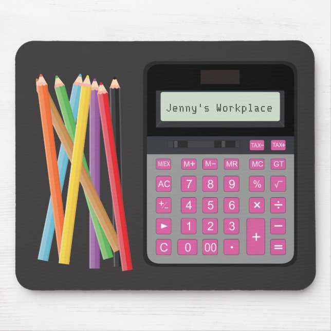 Calculator and Pencils Mouse Pad (Front)