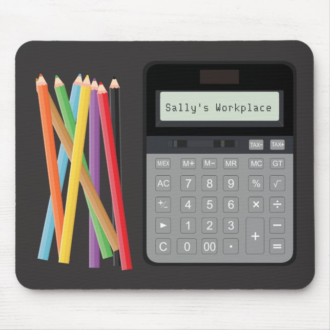 Calculator and Pencils Mouse Pad (Front)