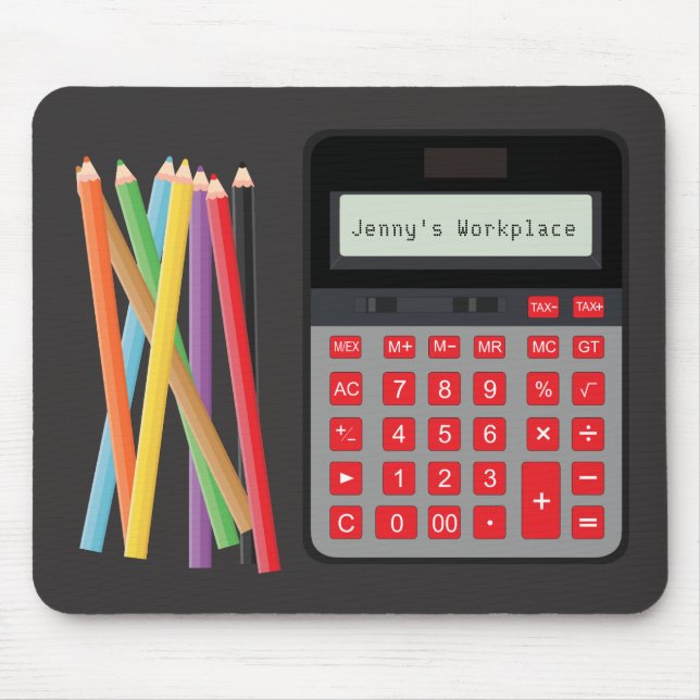 Calculator and Pencils Mouse Pad (Front)