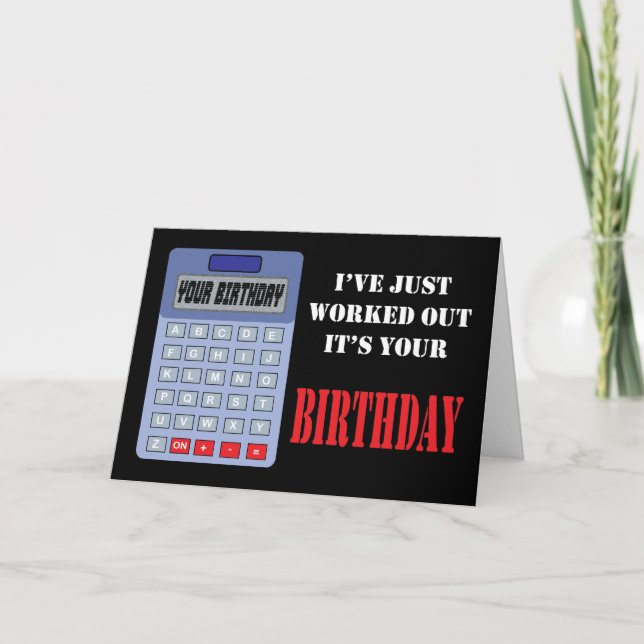 Calculator Birthday Card (Front)