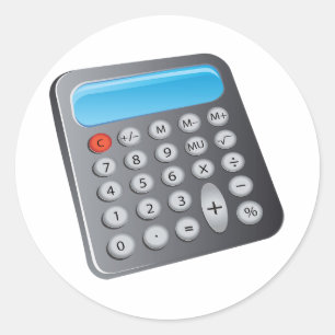Calculator Classic Round Sticker