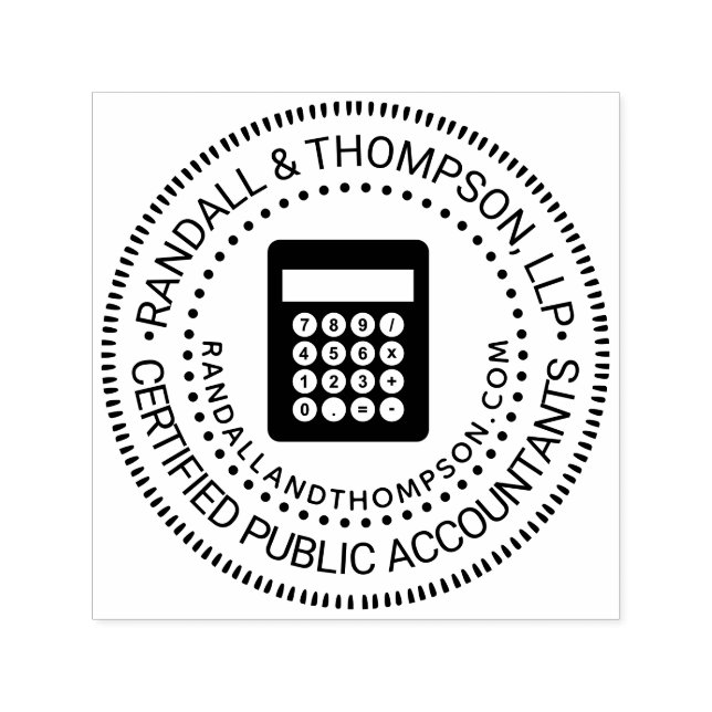 Calculator CPA Accountant Firm Name Initials URL Self-inking Stamp (Design)