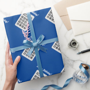 Calculator drawing Birthday wrapping paper